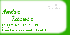 andor kusnir business card
